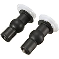 Yigo - Tapa de inodoro con tapa (goma negra ampliable- plástico ABS (tarjetas redondas)- acero inoxidable (tornillo)